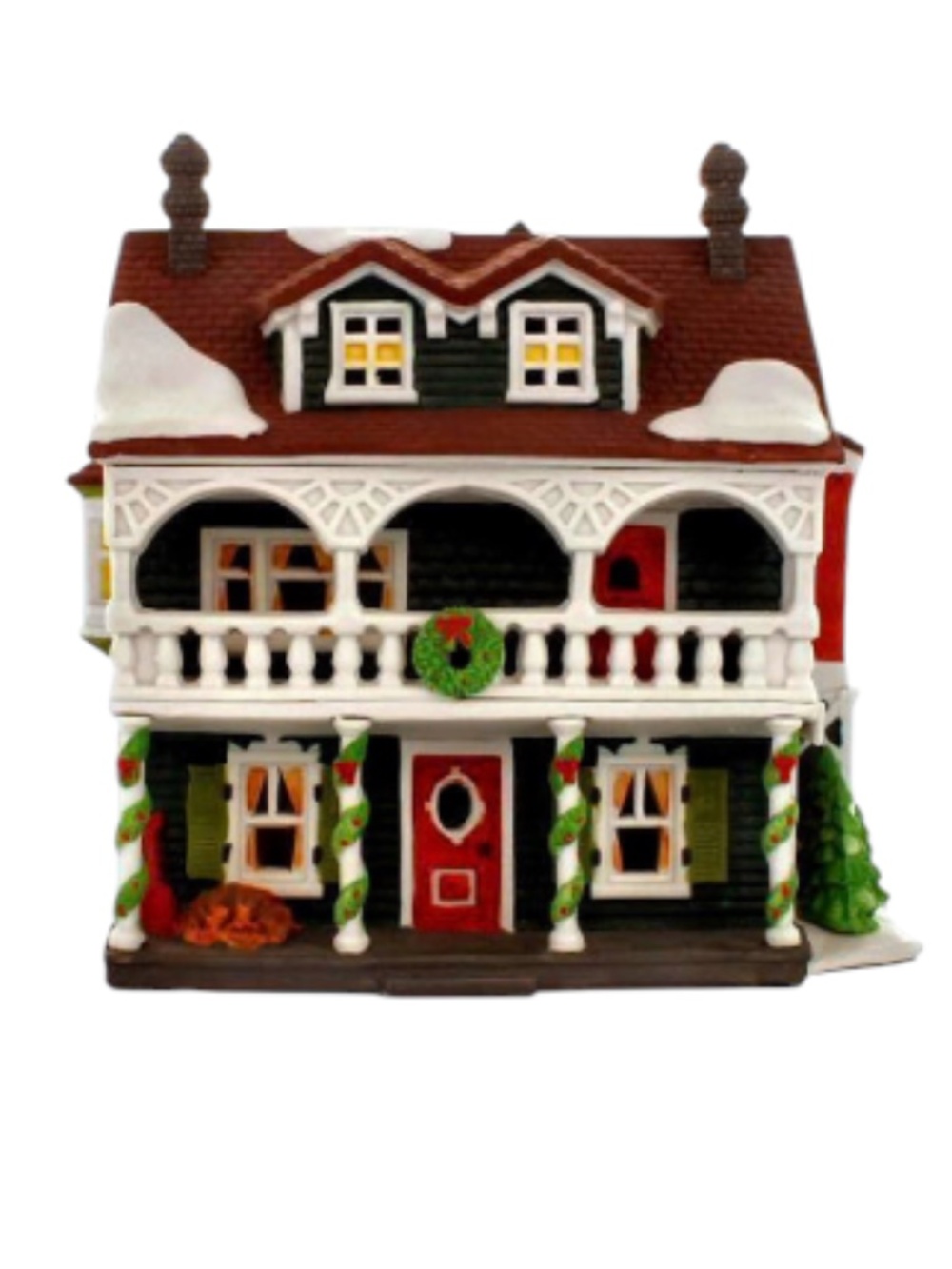 Department 56 New England Village Captains Cottage 1990 Lighted Christmas House